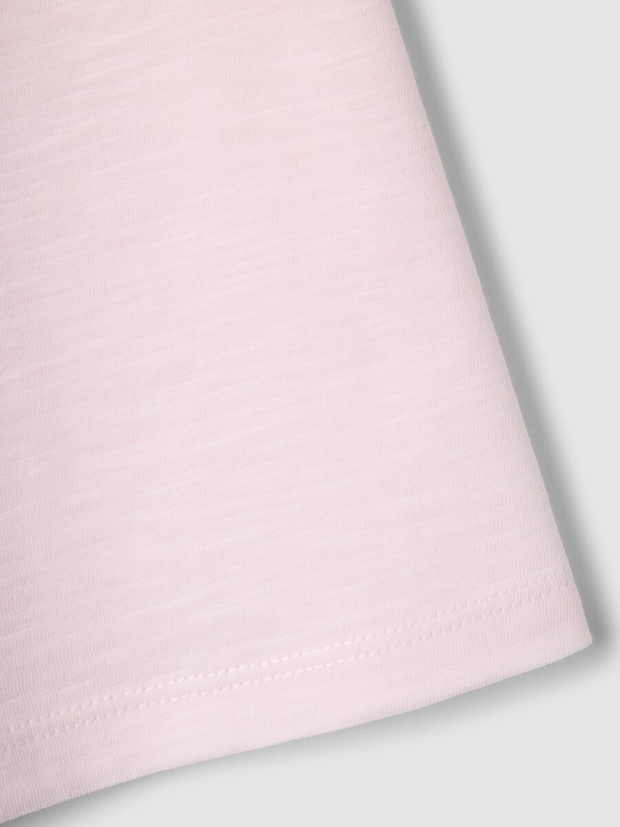 T-shirt rosa a maniche corte in puro cotone con taschino_3
