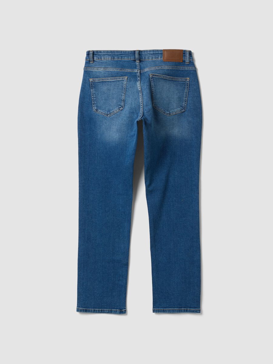 Blue stretch-cotton comfort-fit jeans_1