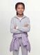 Girls&rsquo; grey hoodie in 100% organic cotton with star detail_0