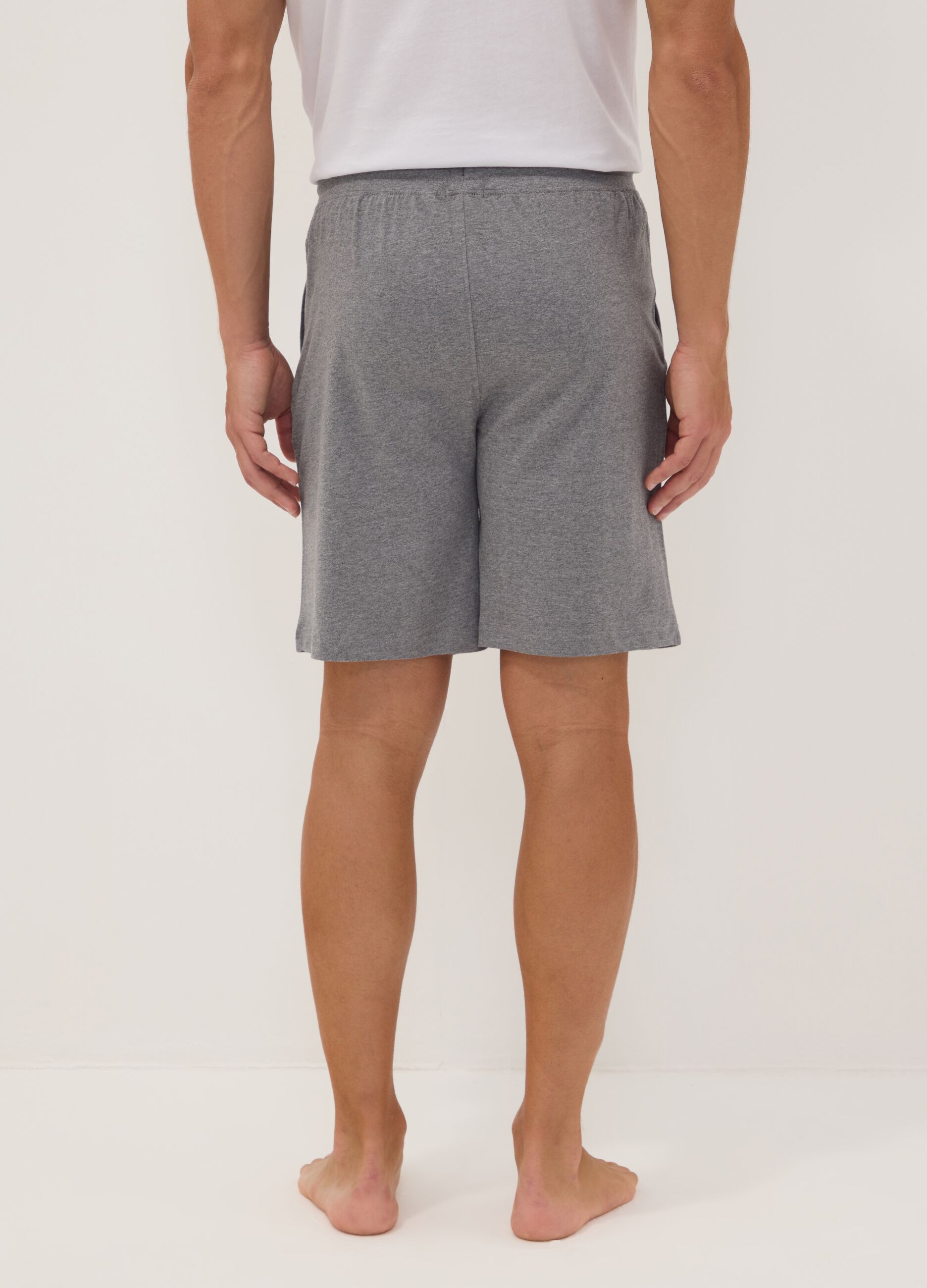 Pantaloncini pigiama grigi in cotone organico