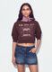 Brown cotton-blend sweatshirt with wide neckline, regular fit_0