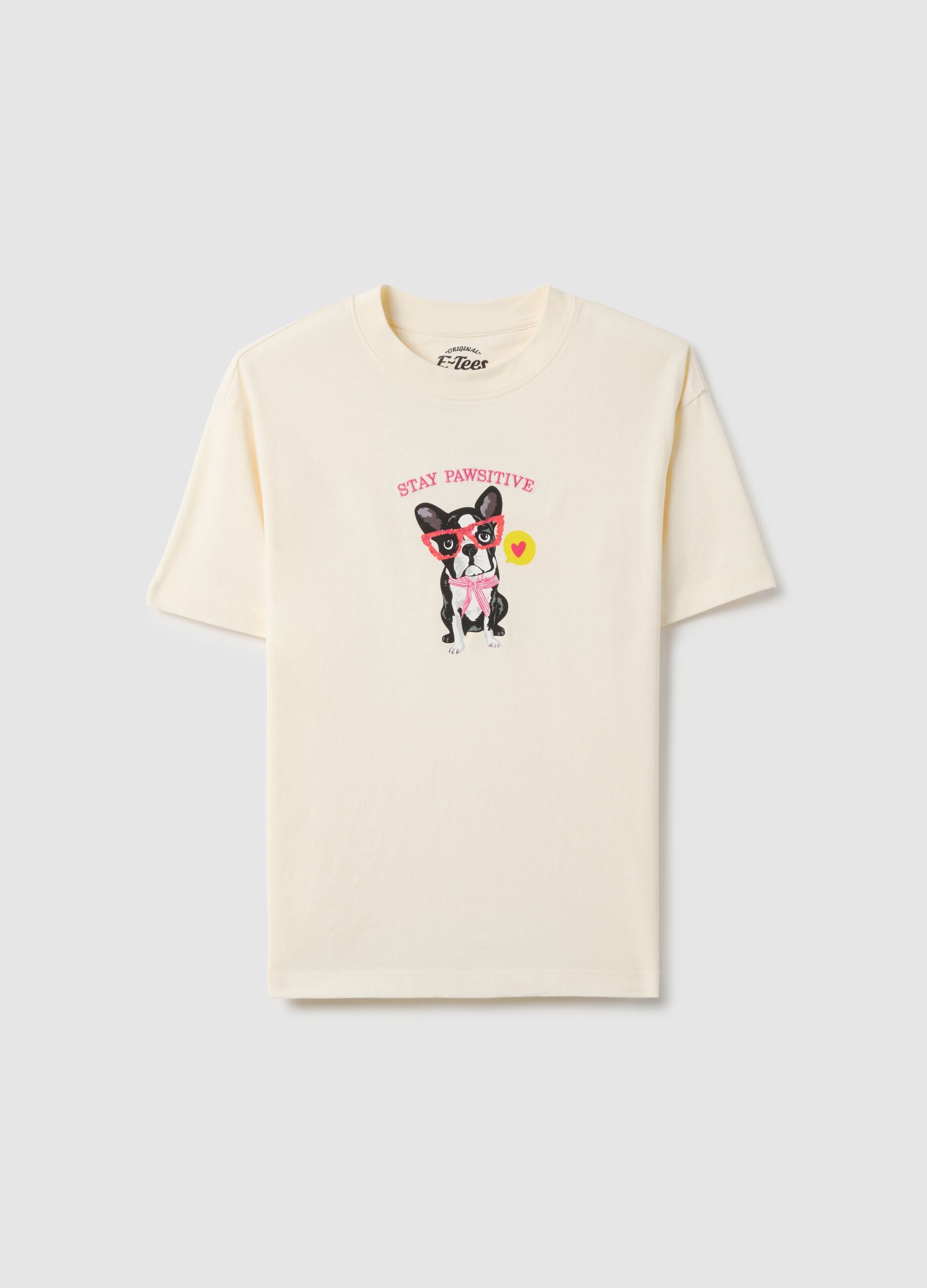 Beige Regular Fit Pure Cotton T-shirt with Print