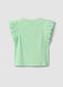 Girls&rsquo; green stretch cotton vest top with ruffles_4