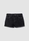 Girls&rsquo; black pure cotton denim shorts with star embroidery_3
