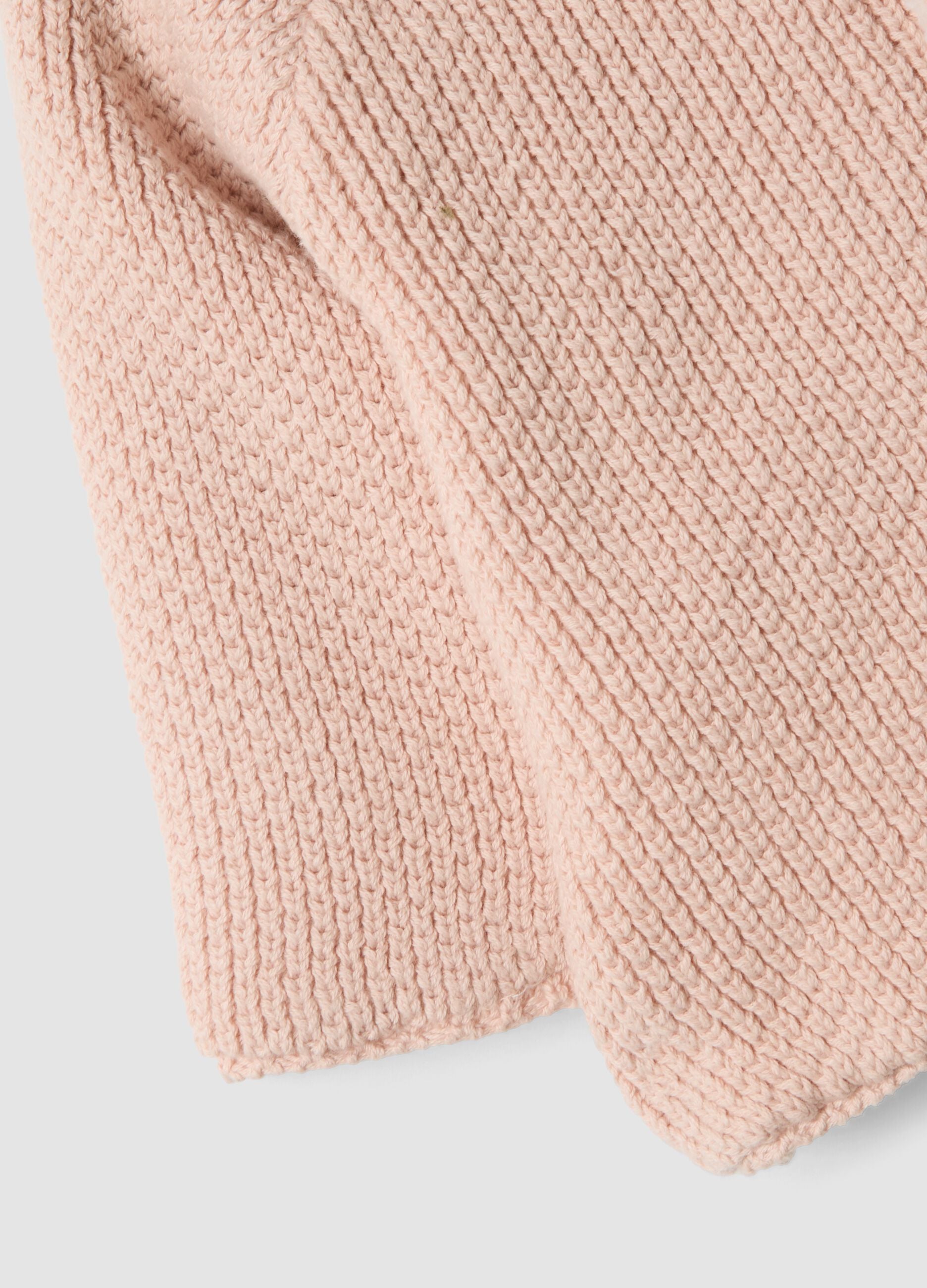 Pink organic cotton hooded jacket with teddy lining