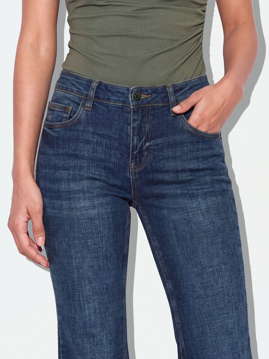Blue bootcut denim jeans in stretch cotton_4