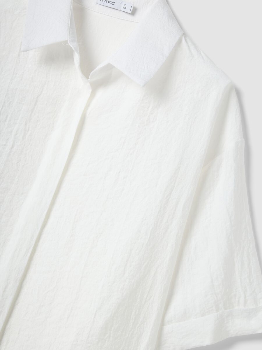 Camicia bianca a maniche lunghe in misto viscosa regular fit_5