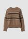 Brown jacquard jumper with high neck_4