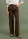 High-waisted wide-leg brown jeans in pure cotton_1