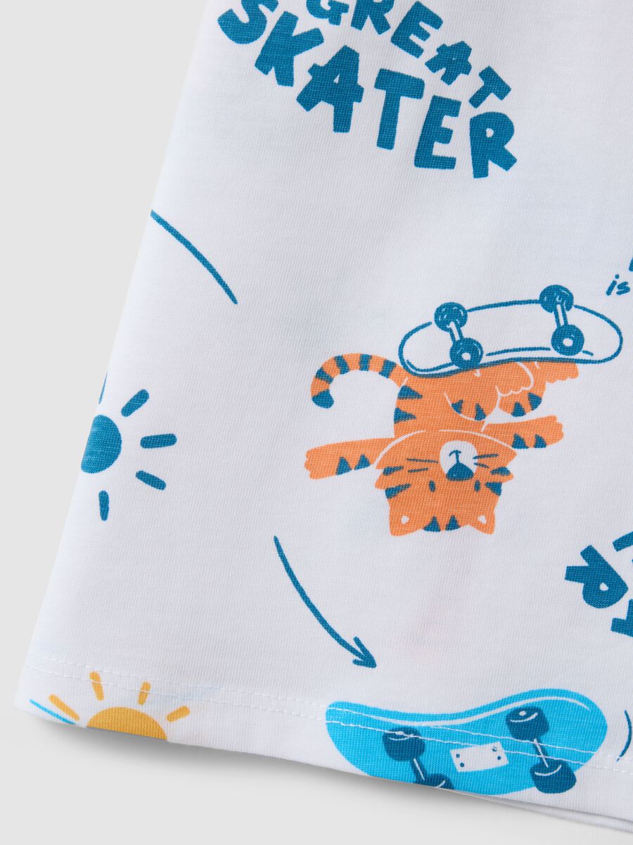 Multicolor pure cotton children's regular fit t-shirt with prints_2