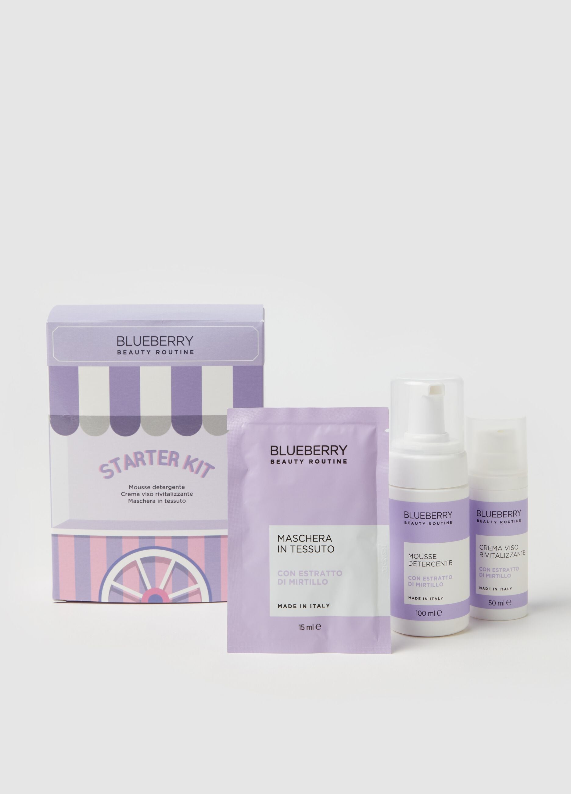 Beauty Routine Starter Kit with blueberry