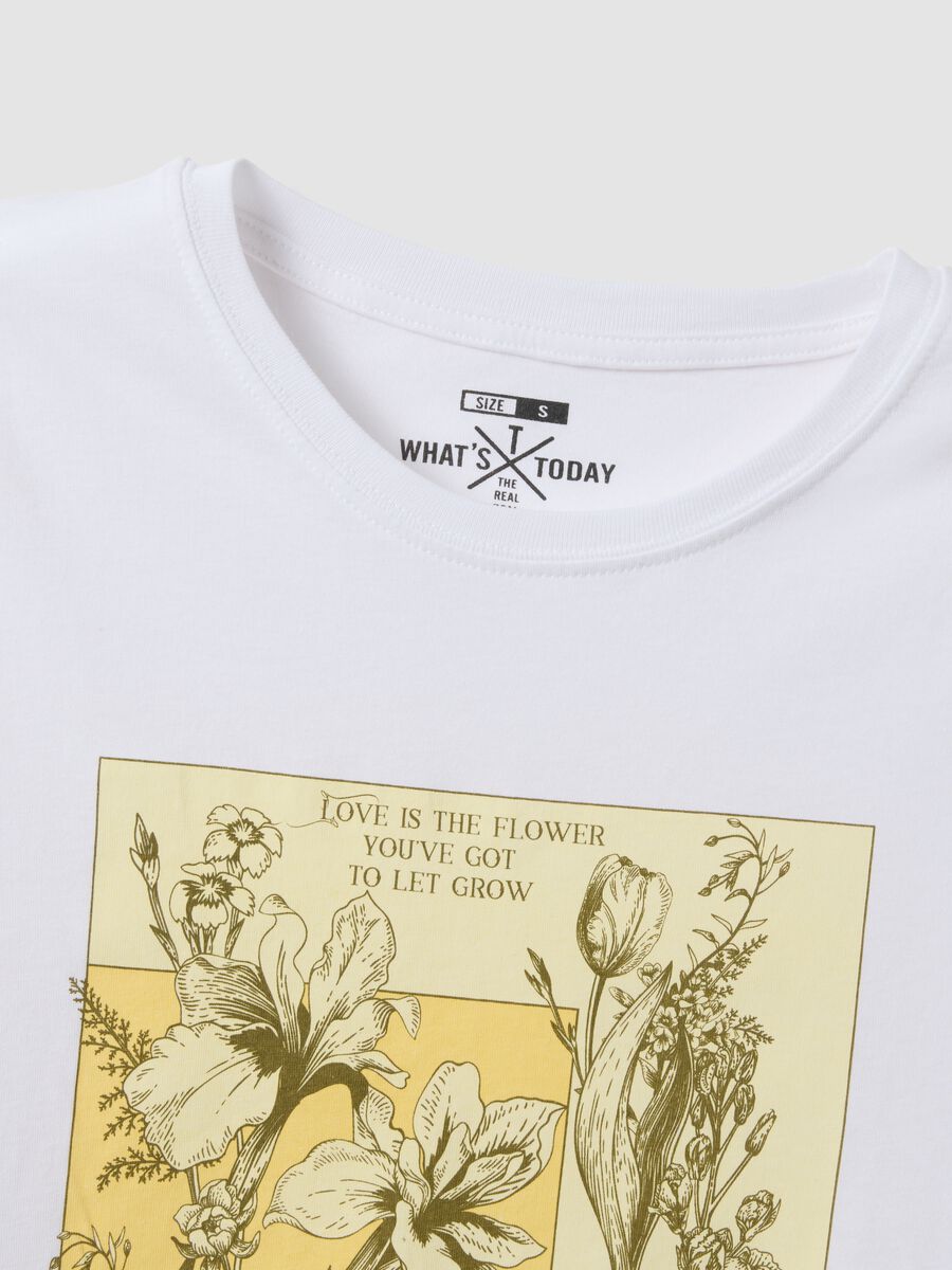 Regular fit white pure cotton t-shirt with print_5