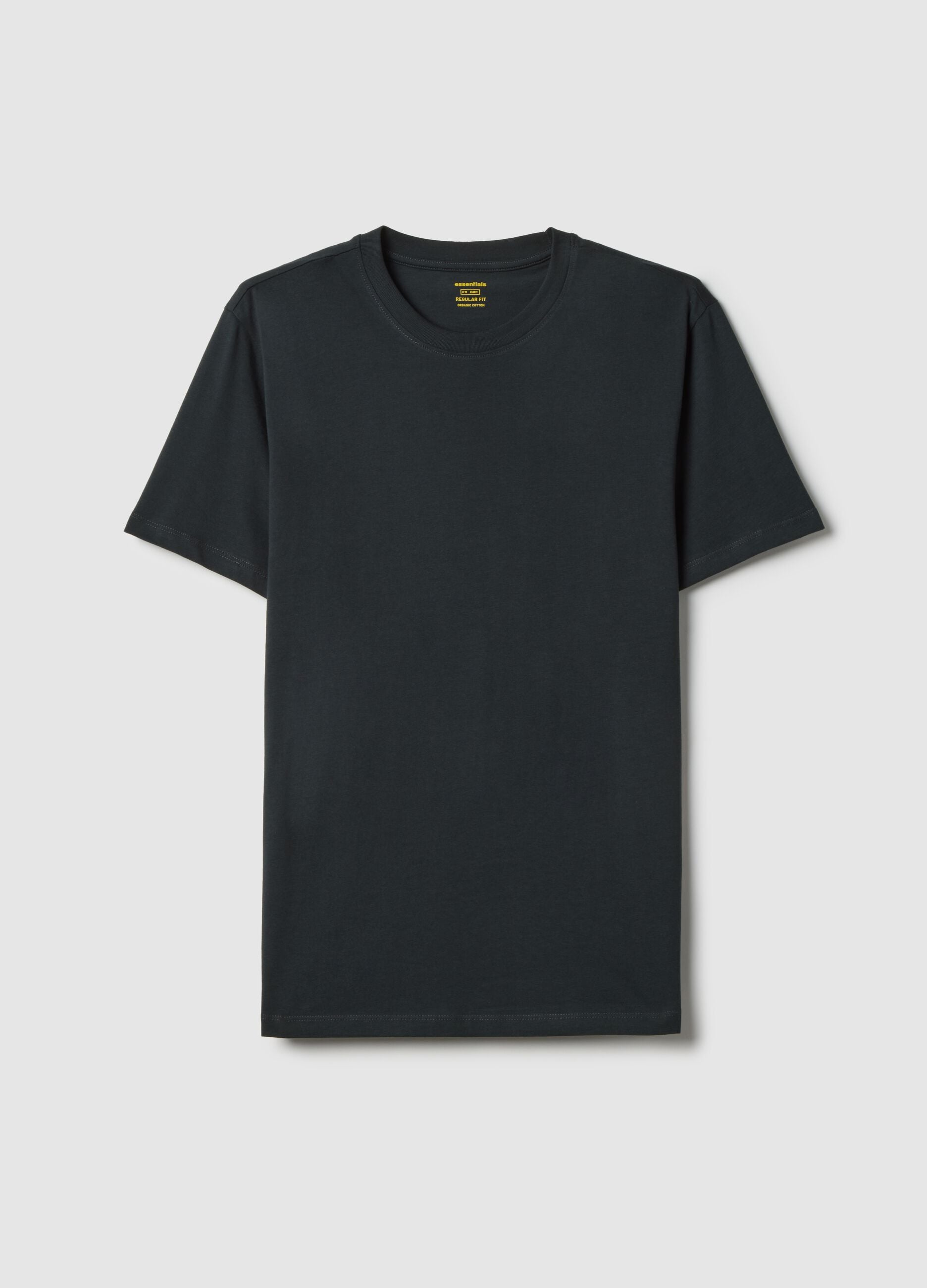 Black pure cotton regular fit t-shirt