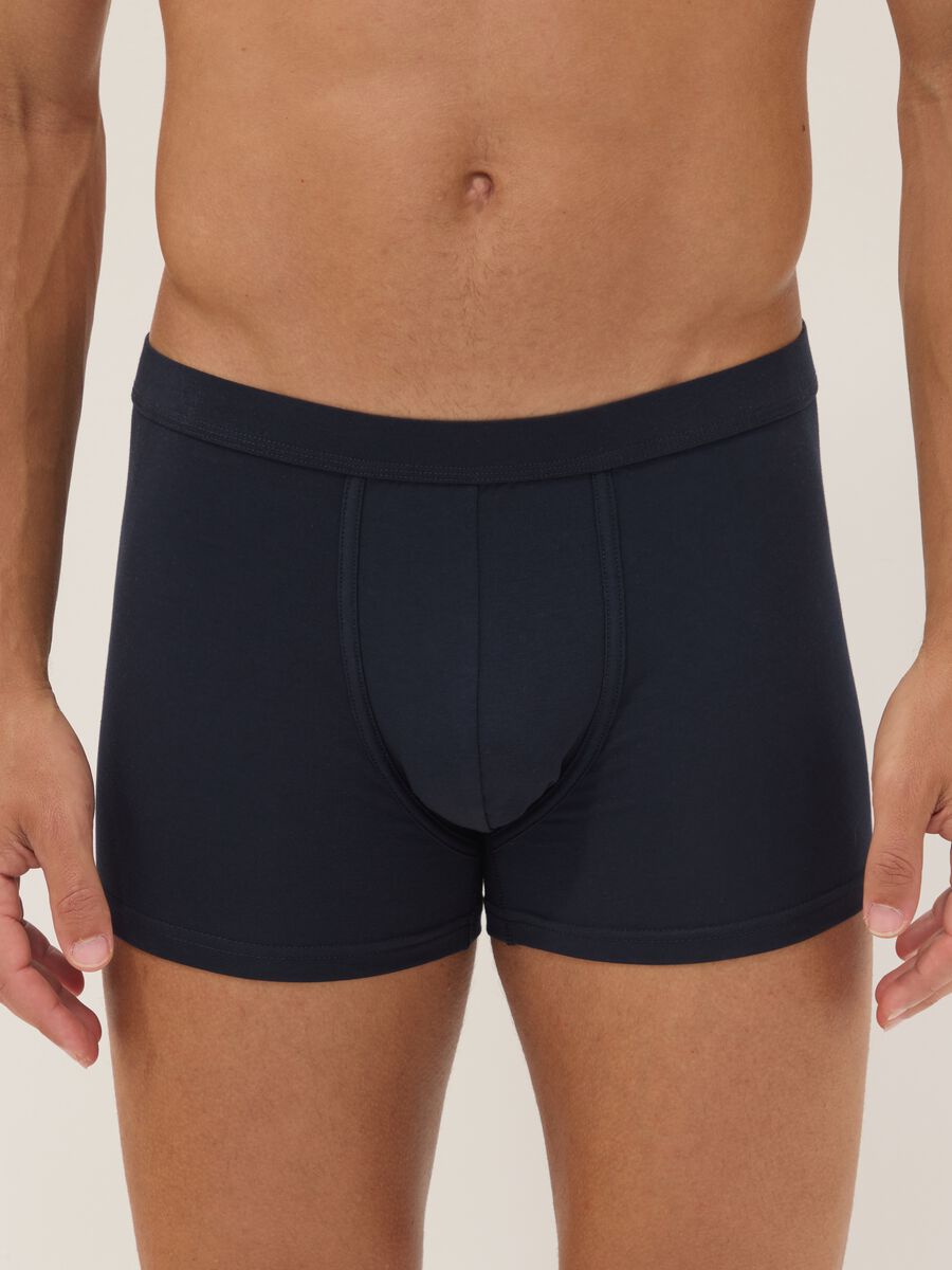 Bipack di boxer blu in cotone Supima elasticizzato_1