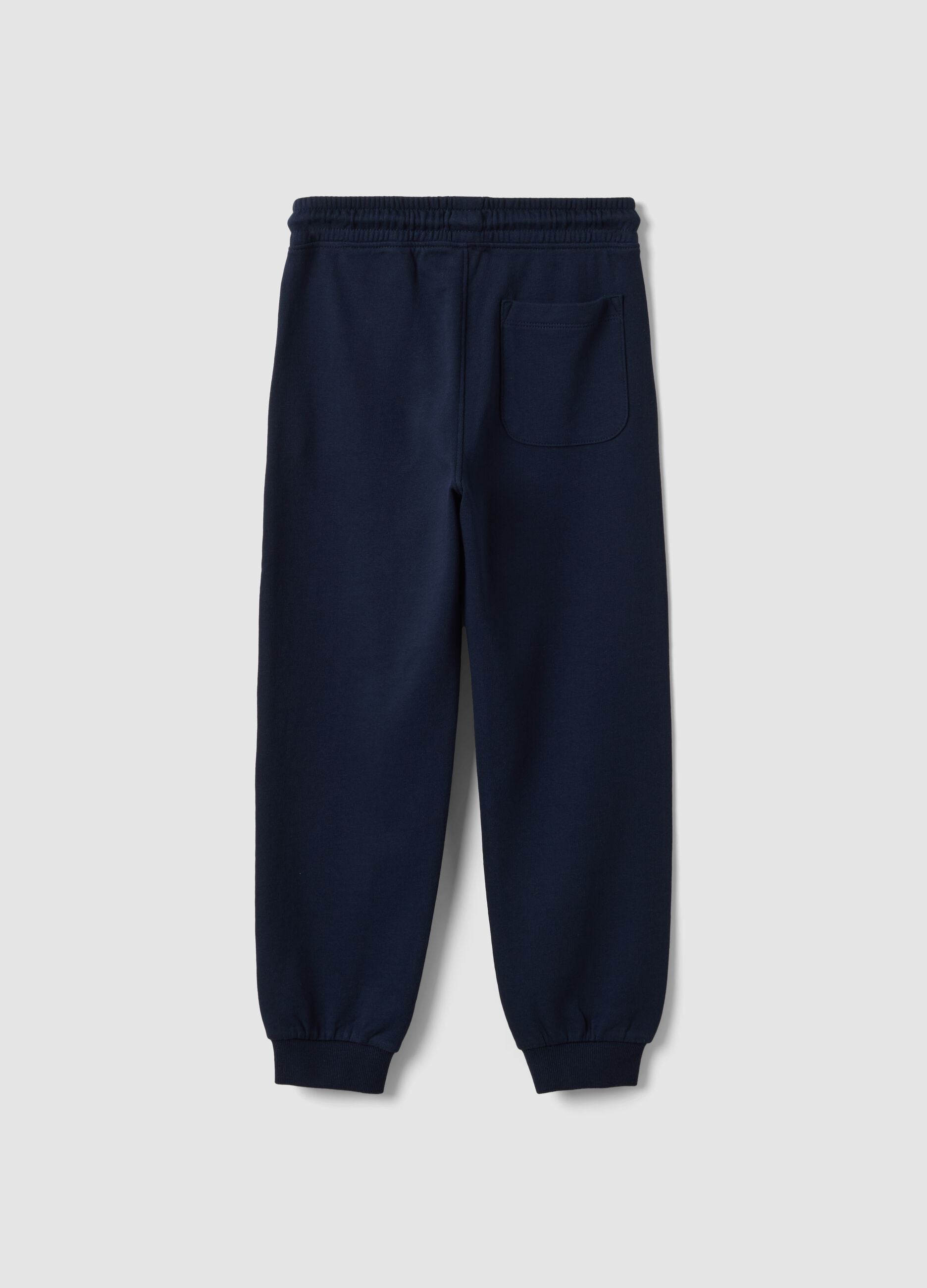 Navy cotton-viscose joggers with contrast print for boys