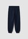 Navy cotton-viscose joggers with contrast print for boys_1
