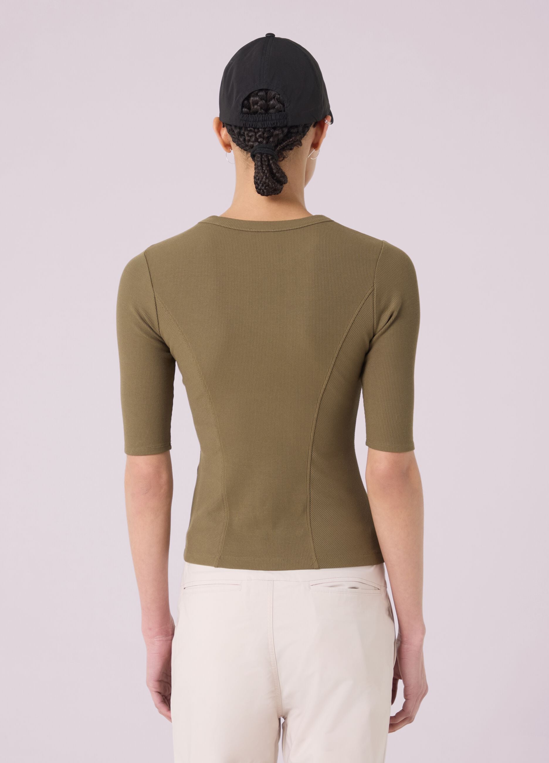 Ribbed stretch modal T-shirt ALTAVIA STUDIO
