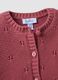 Pink organic cotton openwork knit set for baby girl_3