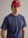 Blue pure cotton relaxed fit T-shirt_0