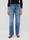 Light blue pure cotton high-waisted wide-leg denim jeans_1