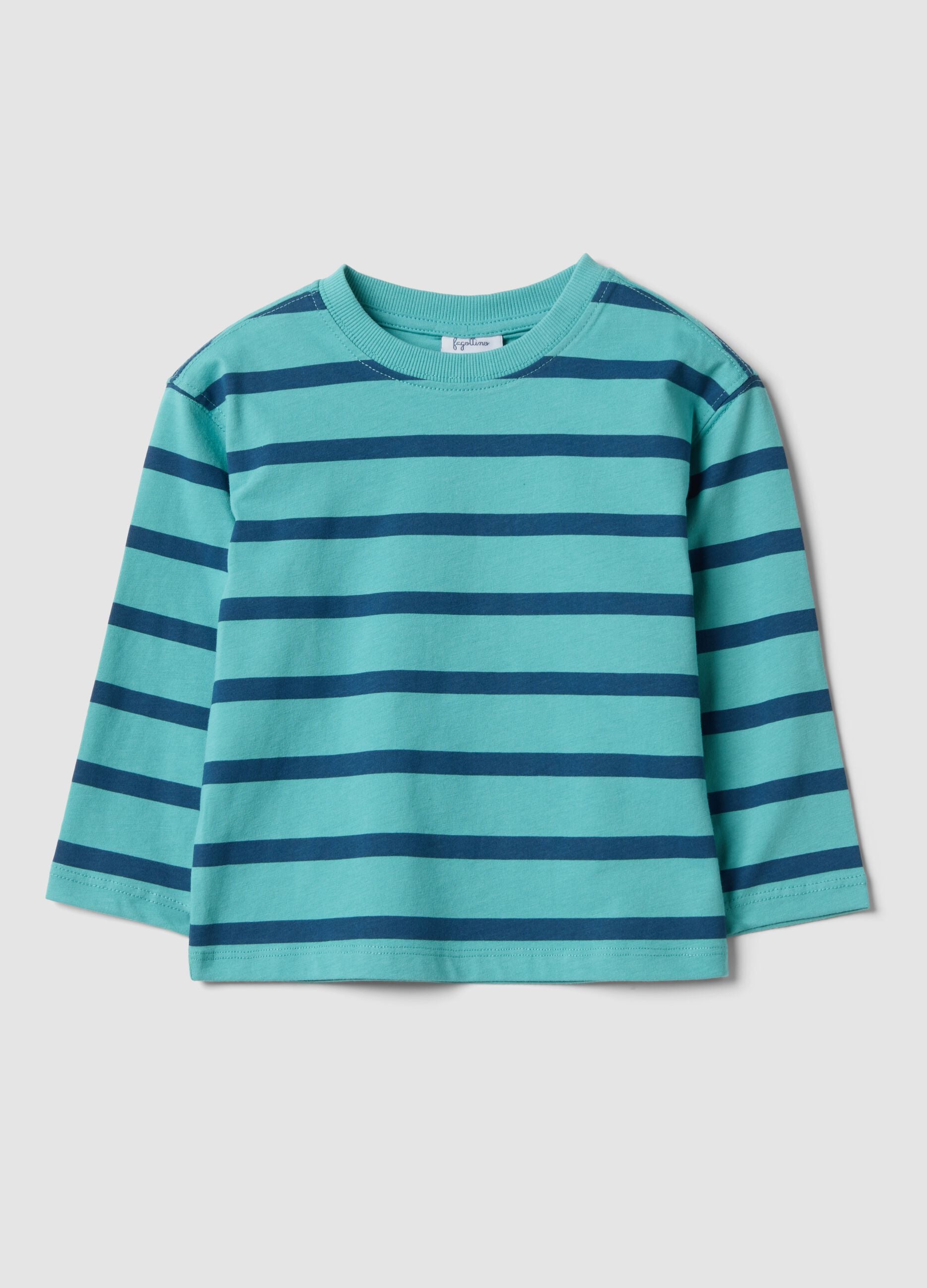 Oversized multicolour striped T-shirt in pure organic cotton for boys