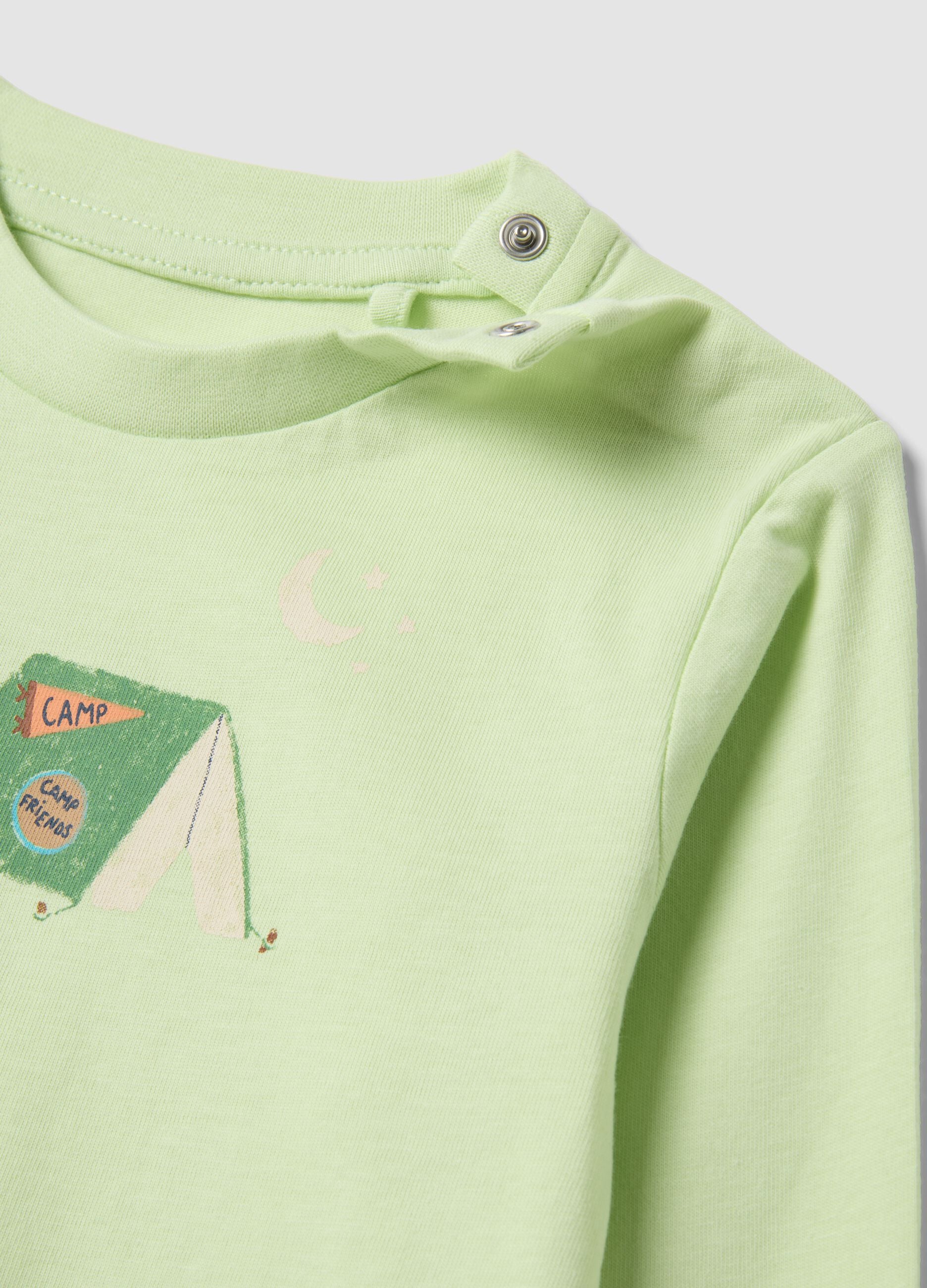 Newborn's multicolour pure cotton pyjamas with camping prints