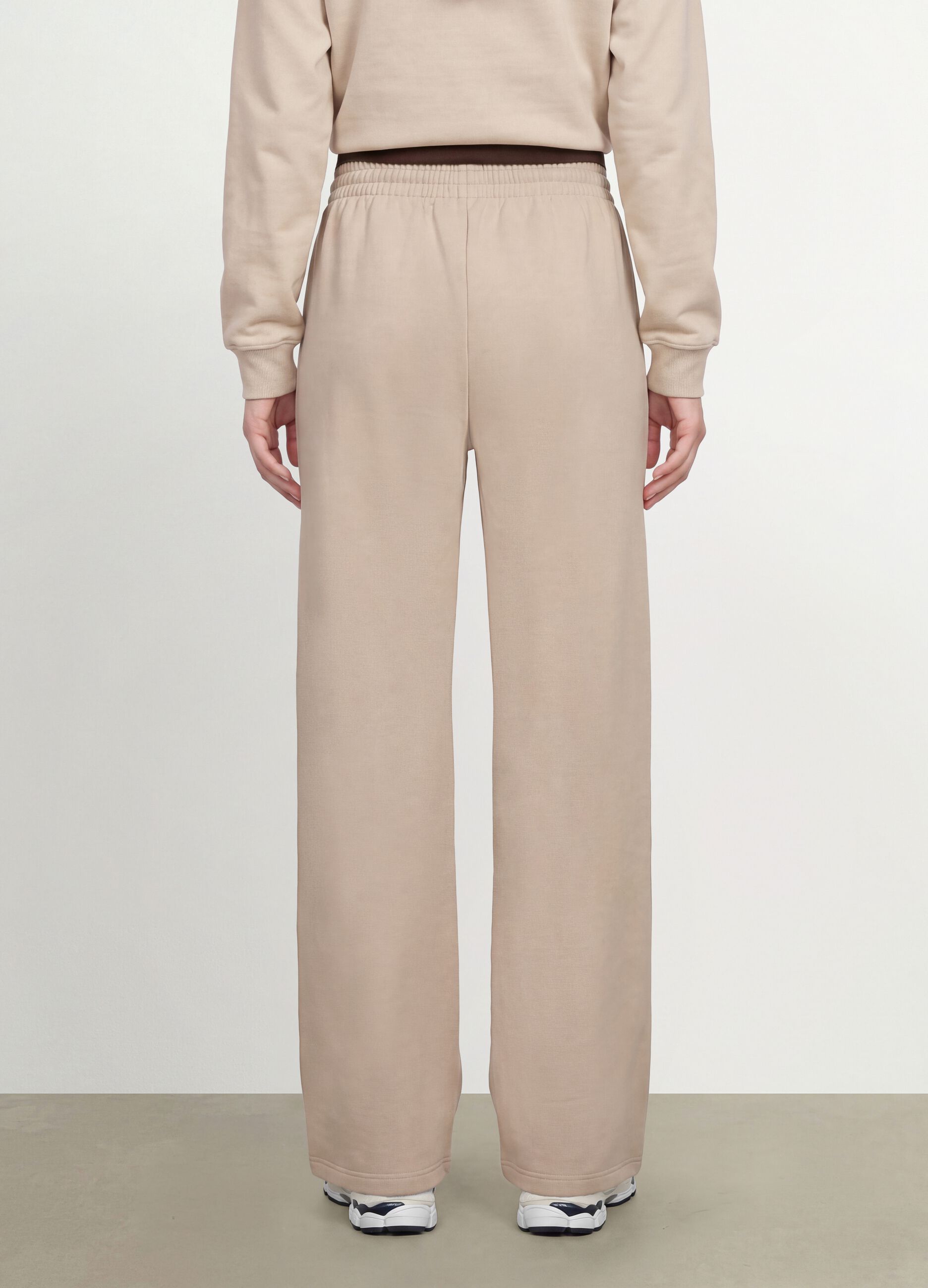 White cotton-blend straight-fit joggers