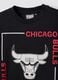 Black pure cotton T-shirt with Chicago Bulls print for boys_5