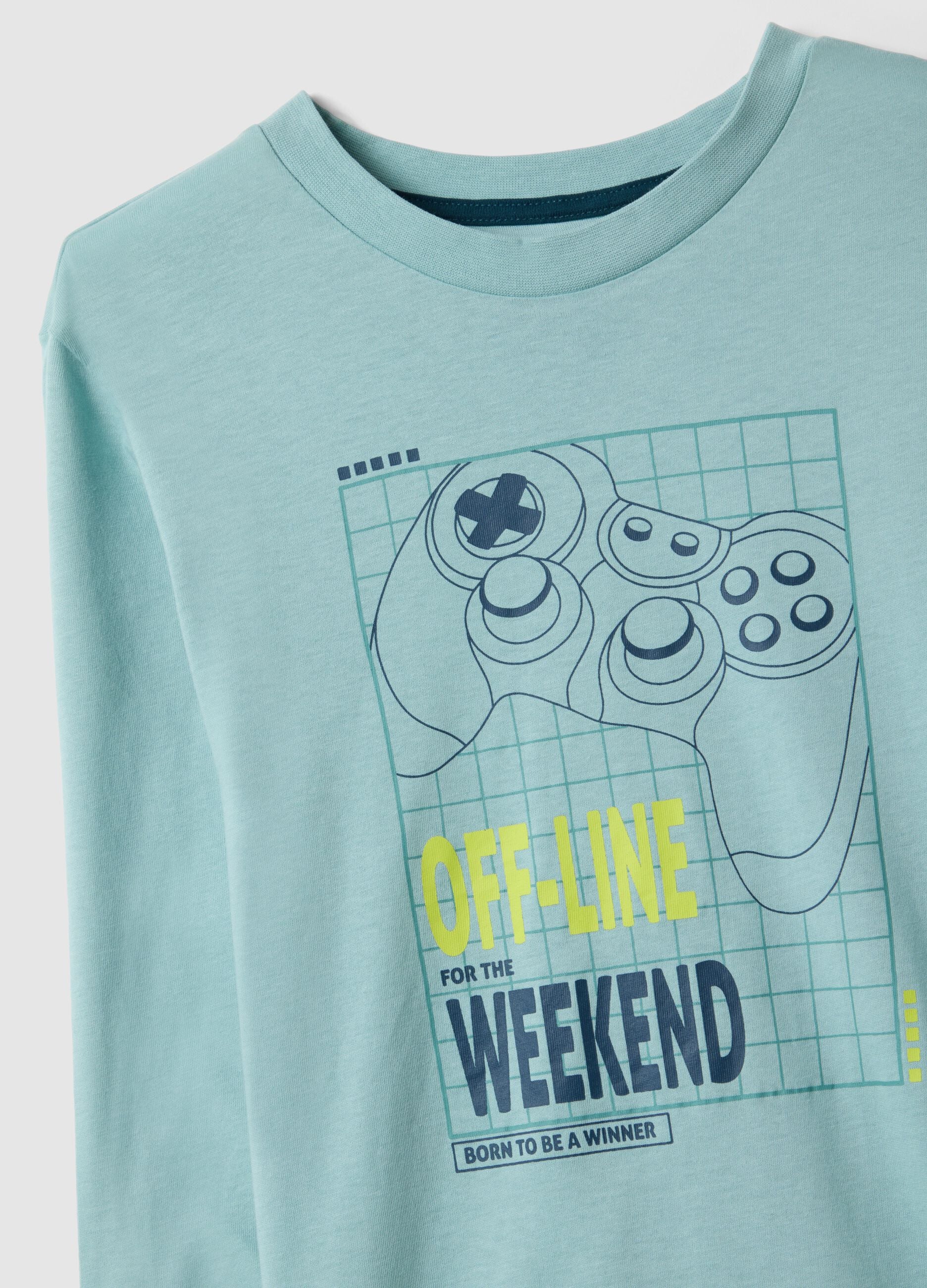 Boys' multicolour pure cotton pyjamas with videogames print