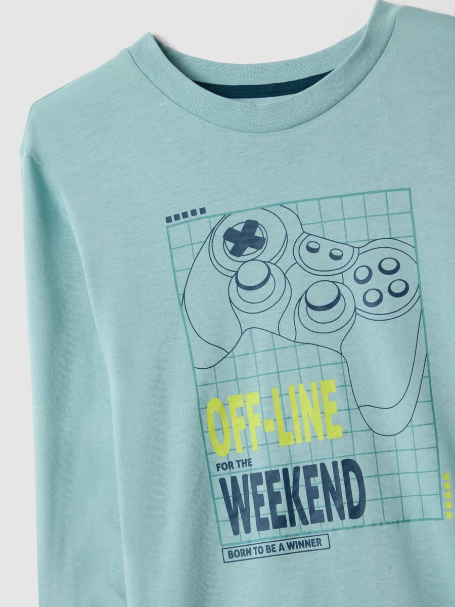 Boys' multicolour pure cotton pyjamas with videogames print_3