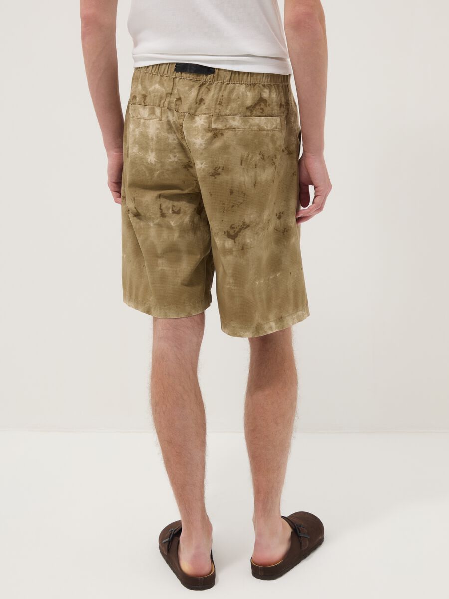 Beige baggy pure cotton Bermuda shorts_2