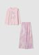 Multicoloured pure organic cotton unicorn print pyjamas for girls_0