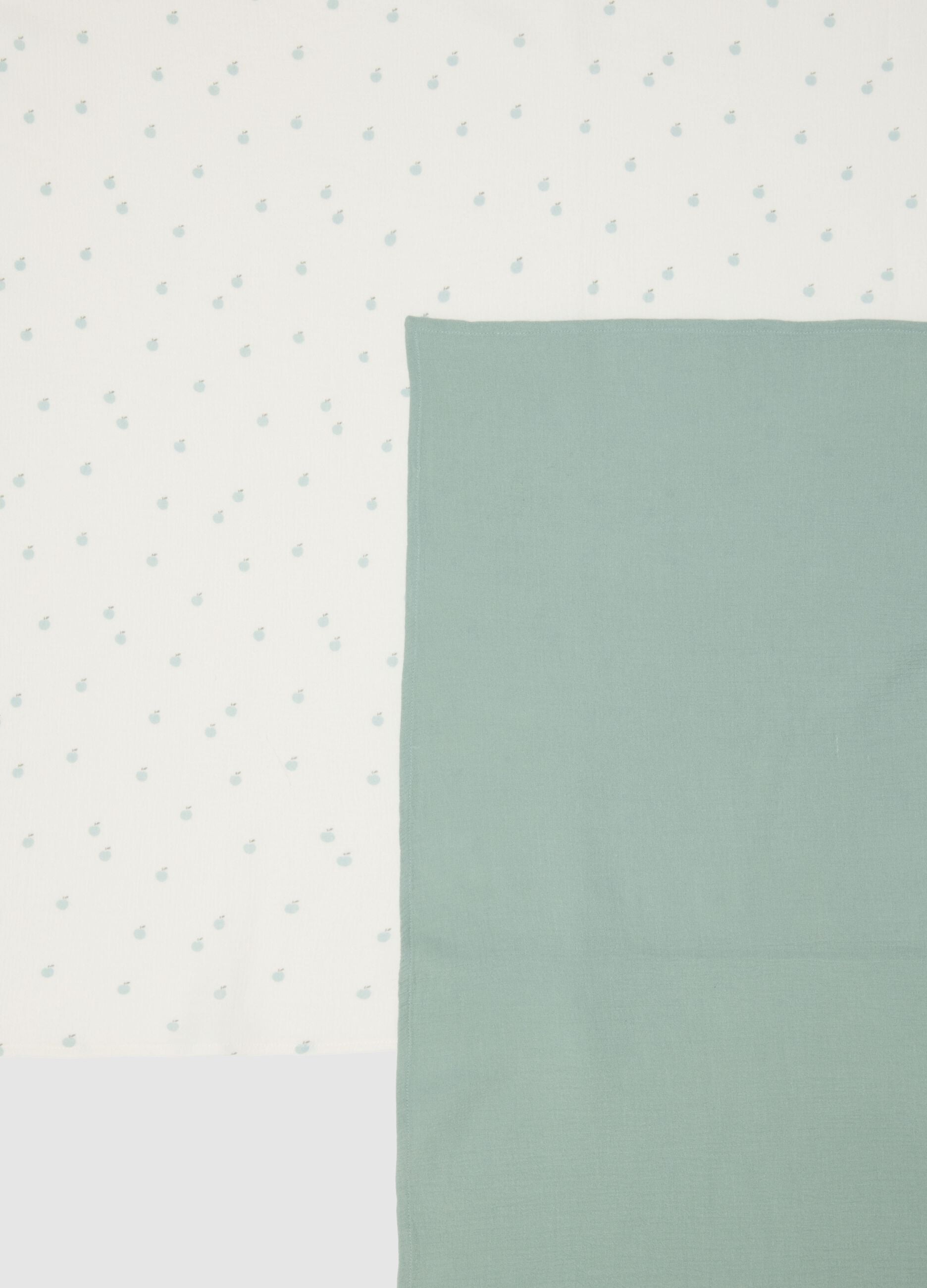 Multicolor pure cotton baby blankets twin pack