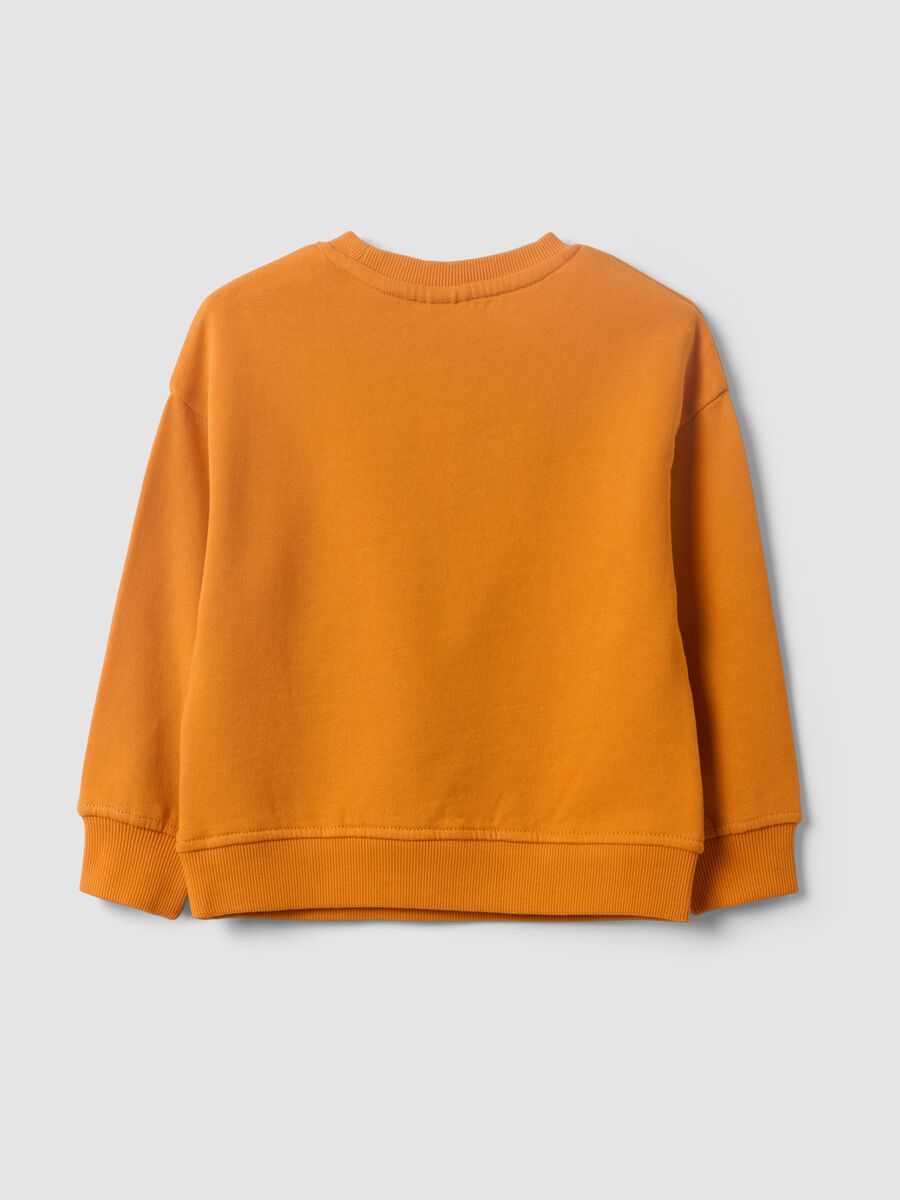 Orange oversized sweatshirt in pure organic cotton for boys_1