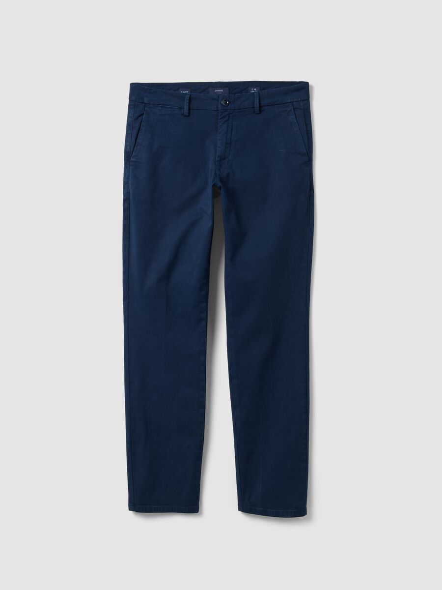 Blue slim-fit stretch cotton chinos_4