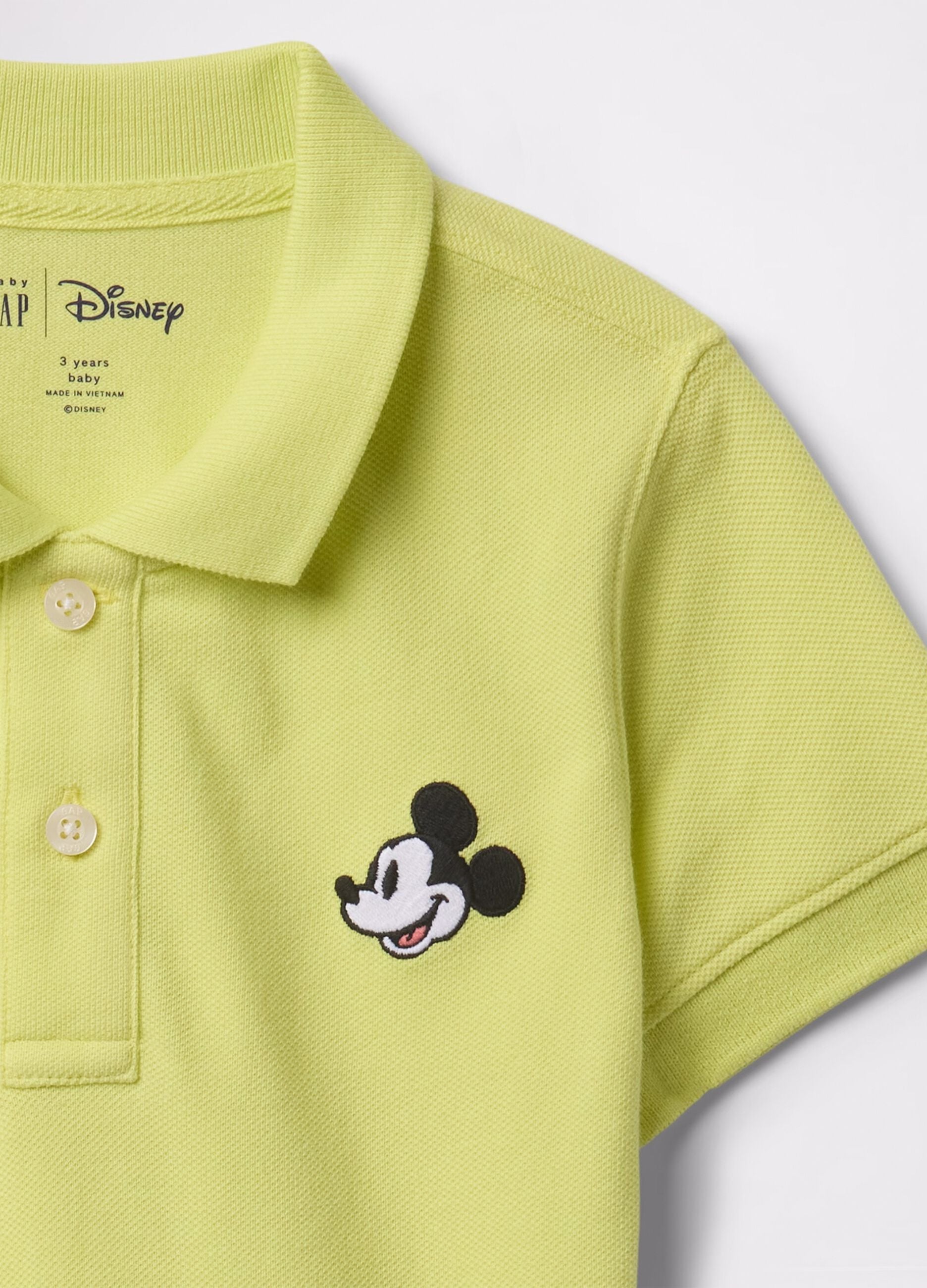 Cotton polo shirt with embroidered Mickey Mouse