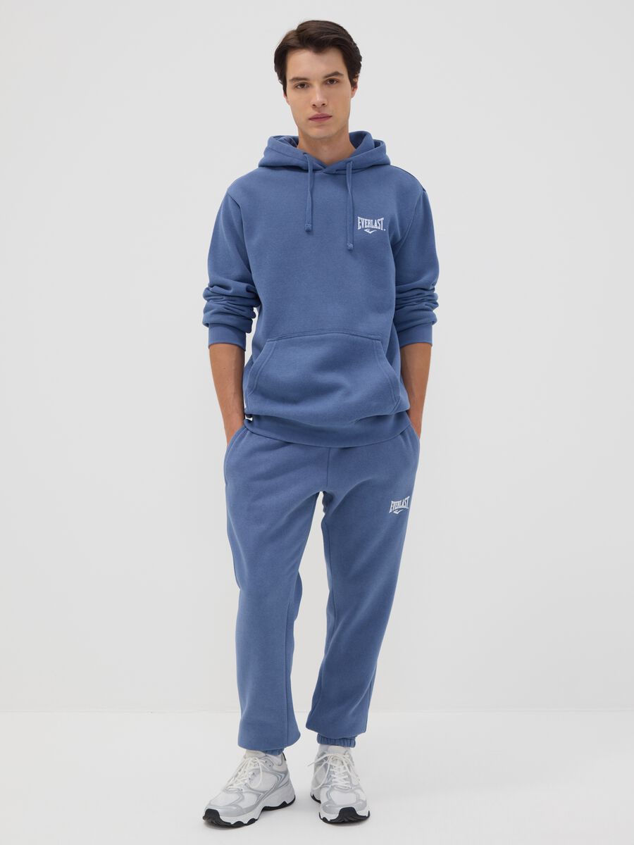 Blue cotton-blend joggers with logo_0