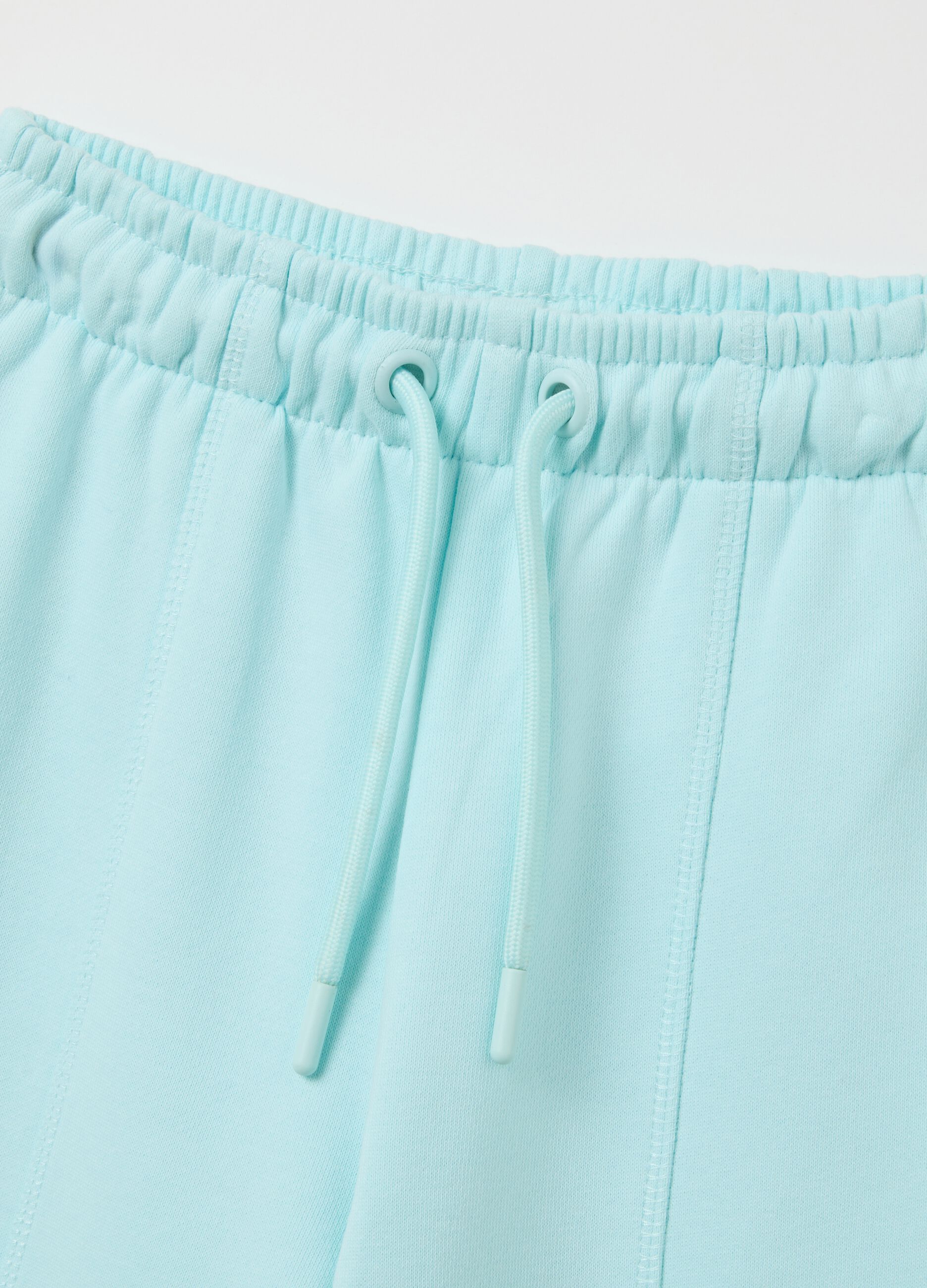 Sky blue wide leg jogger trousers for girls in pure cotton