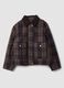 Brown checked padded pure cotton jacket_4