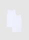 Girls' White Sleeveless T-Shirt Twin Pack in Pure Cotton Regular Fit_1