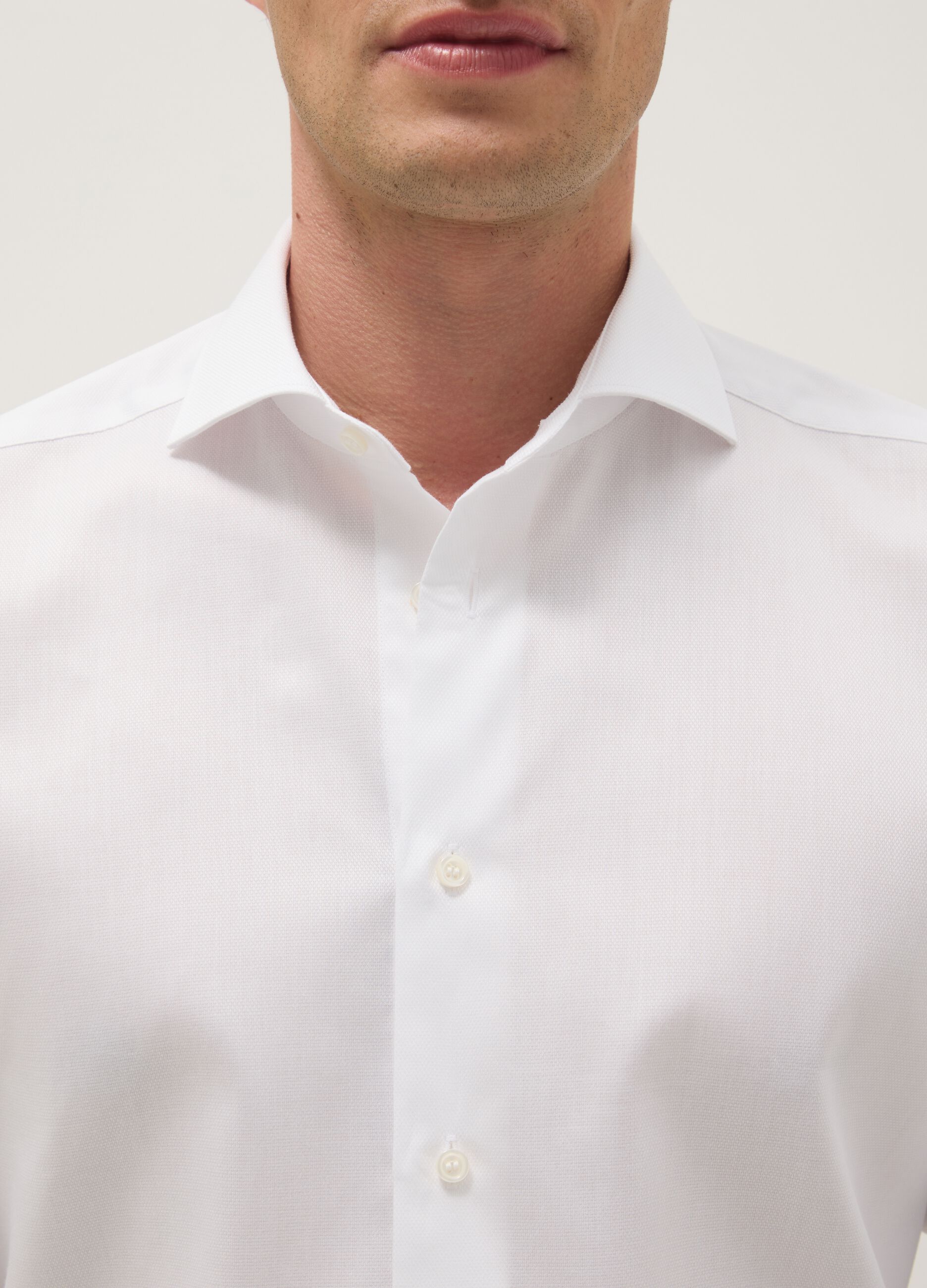 White pure cotton slim fit shirt