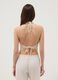 Beige crochet crop tank top in cotton blend, regular fit_3