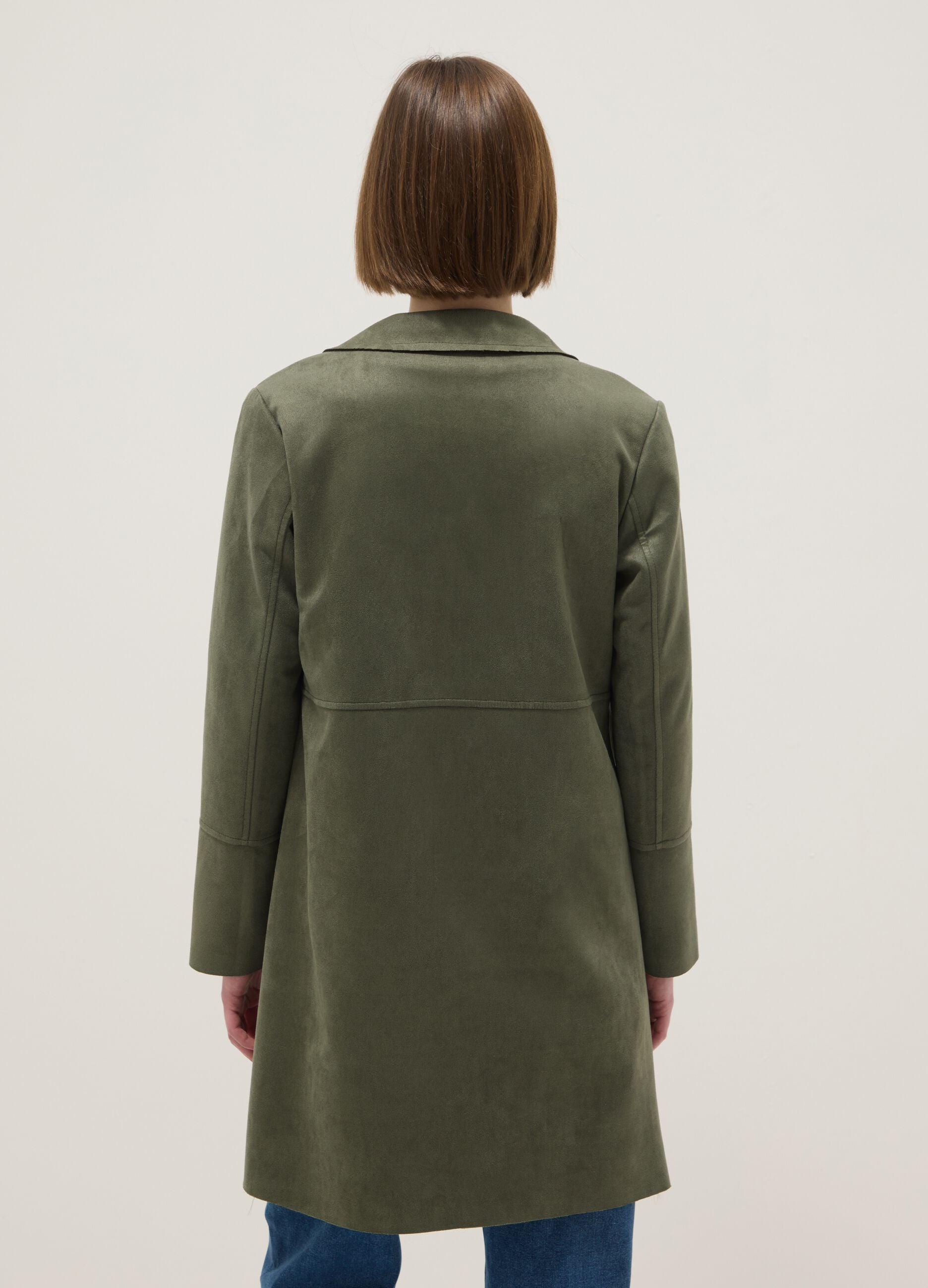 Regular fit light green jacket with large pockets