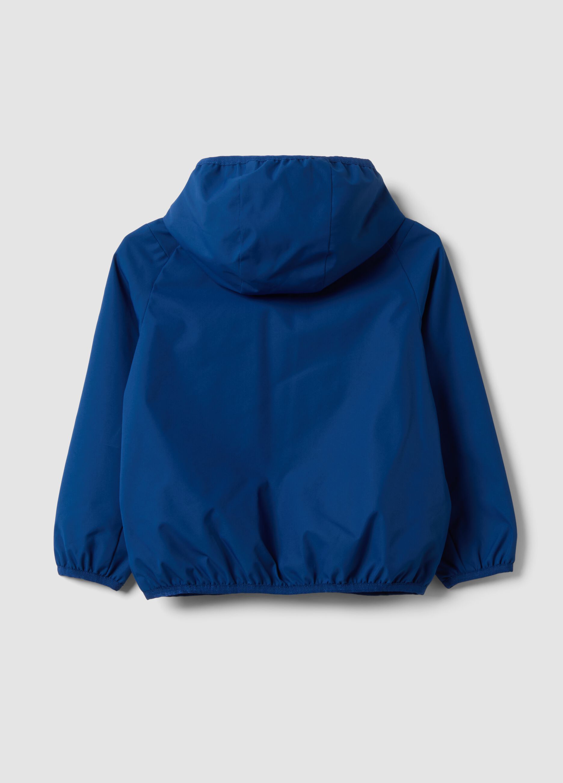 Blue oversized hooded zip jacket for boys
