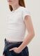 Girls' Slim Fit White Stretch Cotton T-shirt with Rhinestones_2