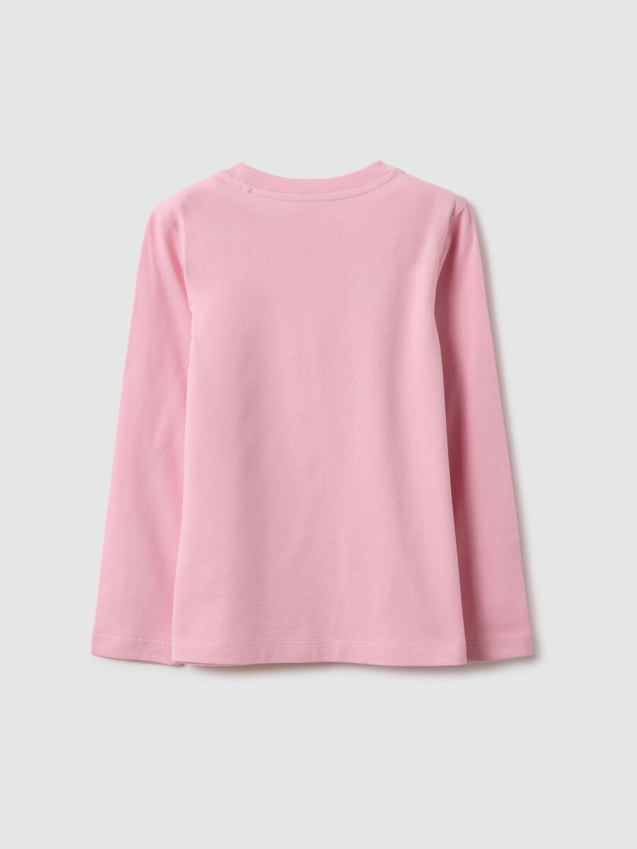 Girl's pink pure cotton top regular fit with print_1