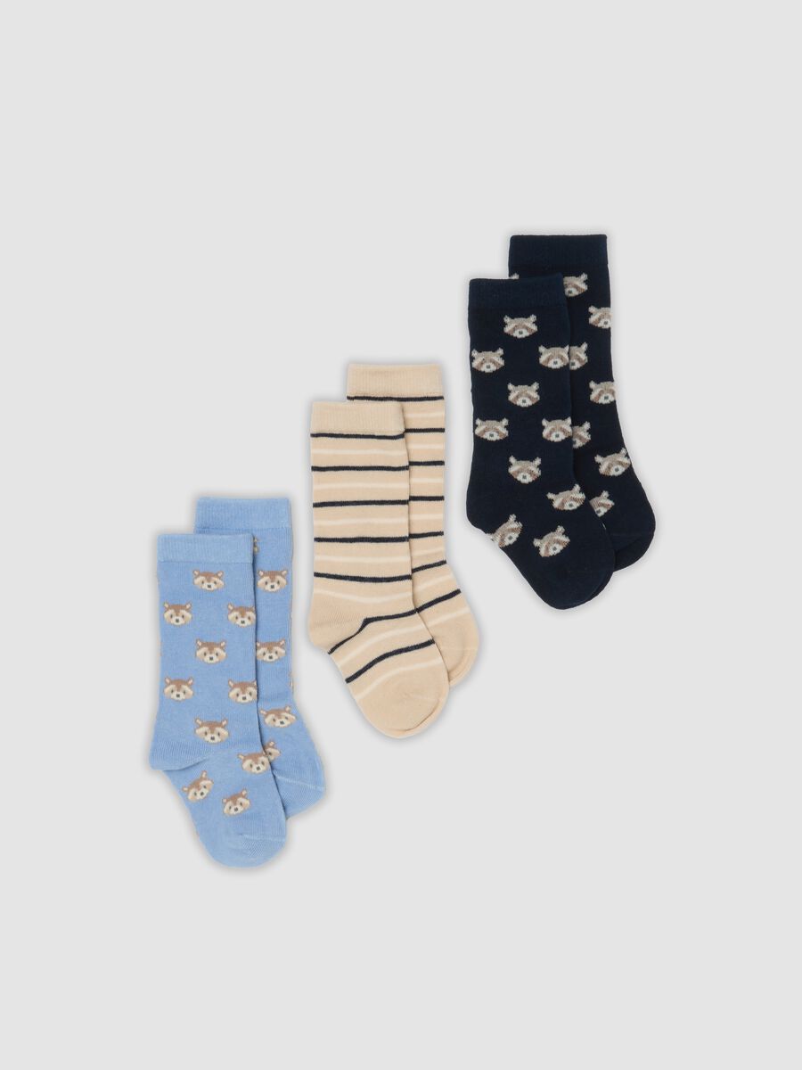 3-pack of blue socks in stretchy organic cotton_0