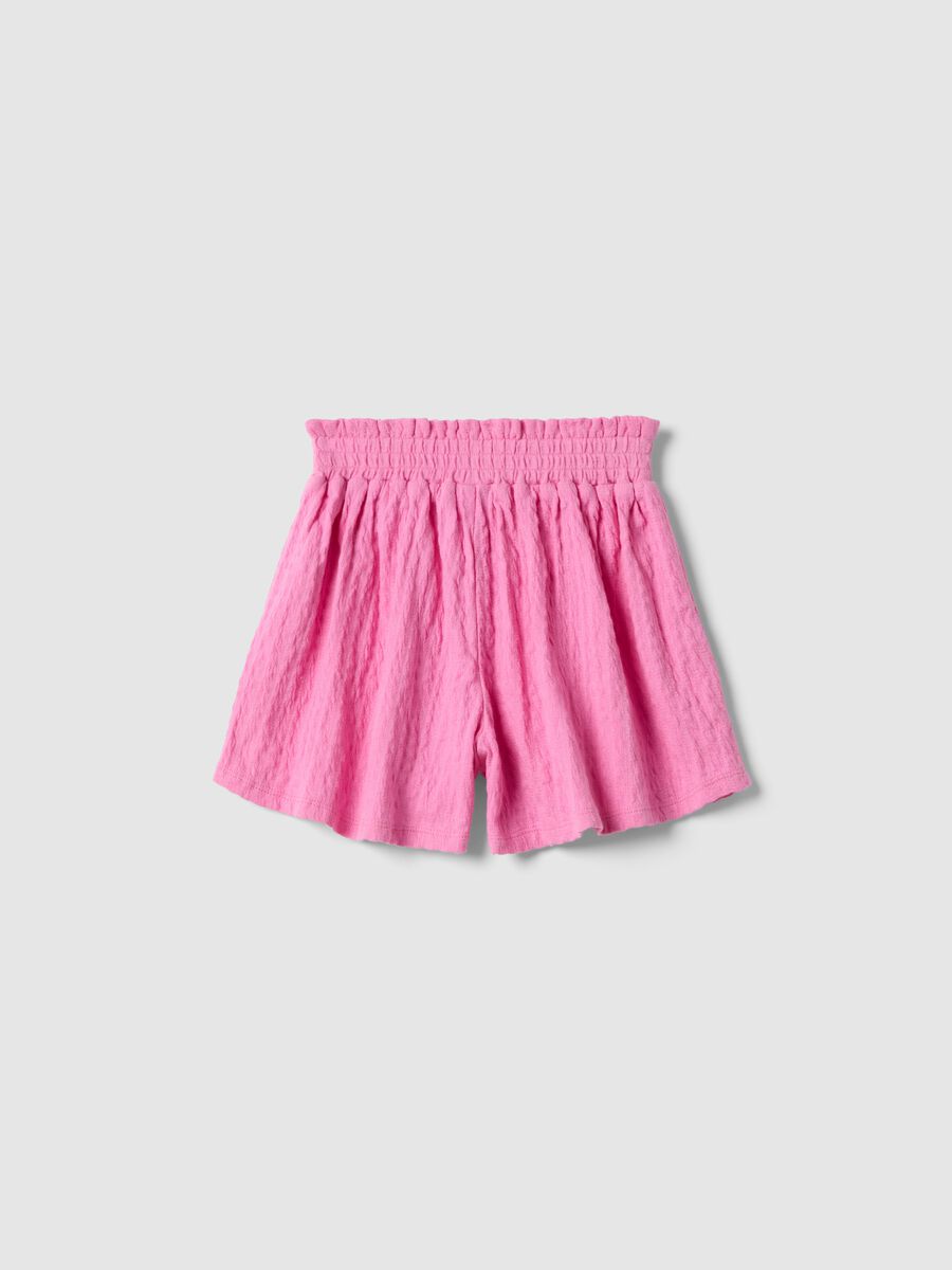 Girls&rsquo; pink stretch cotton shorts, regular fit_1
