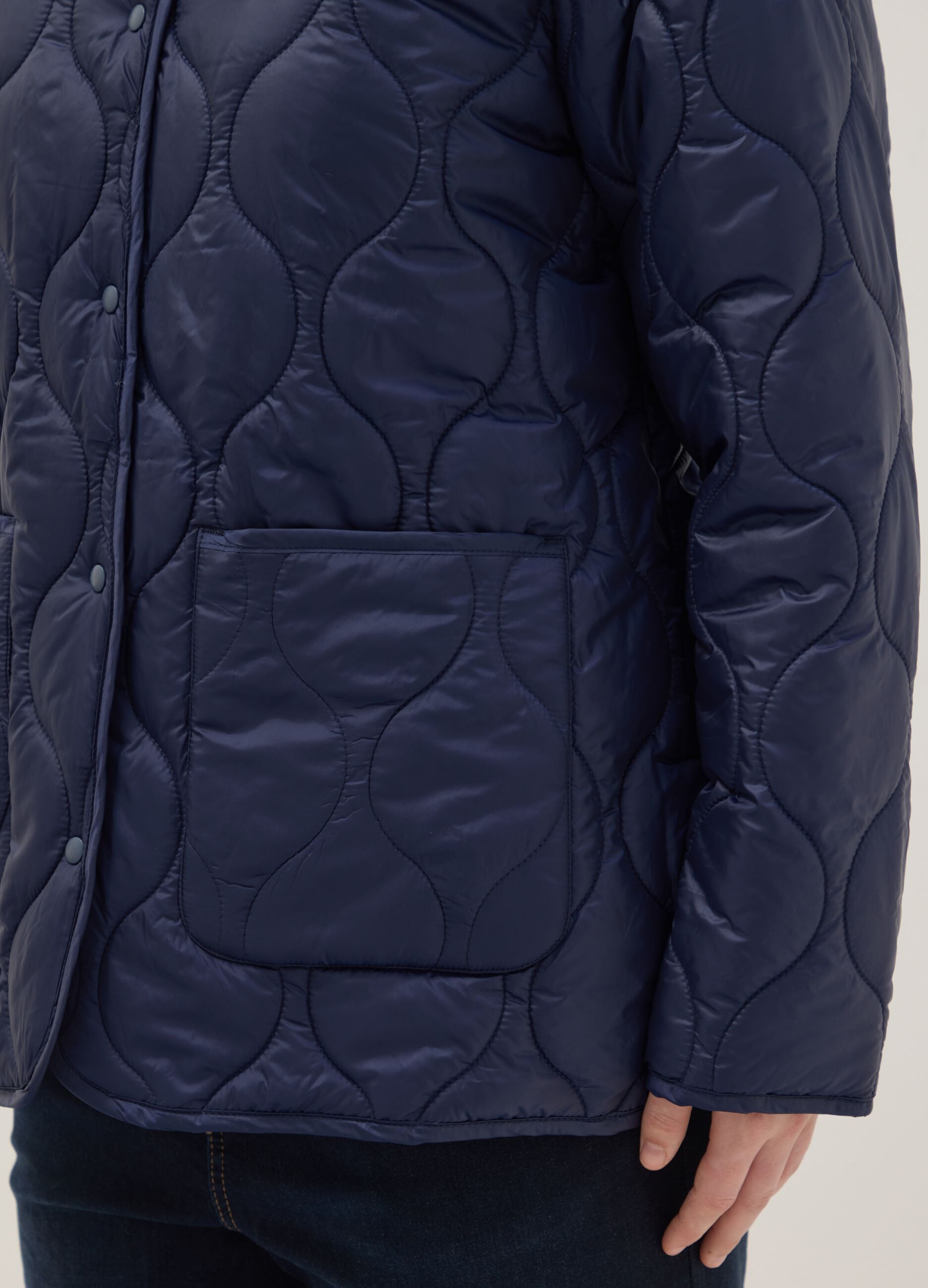 Blue quilted jacket regular fit with buttons