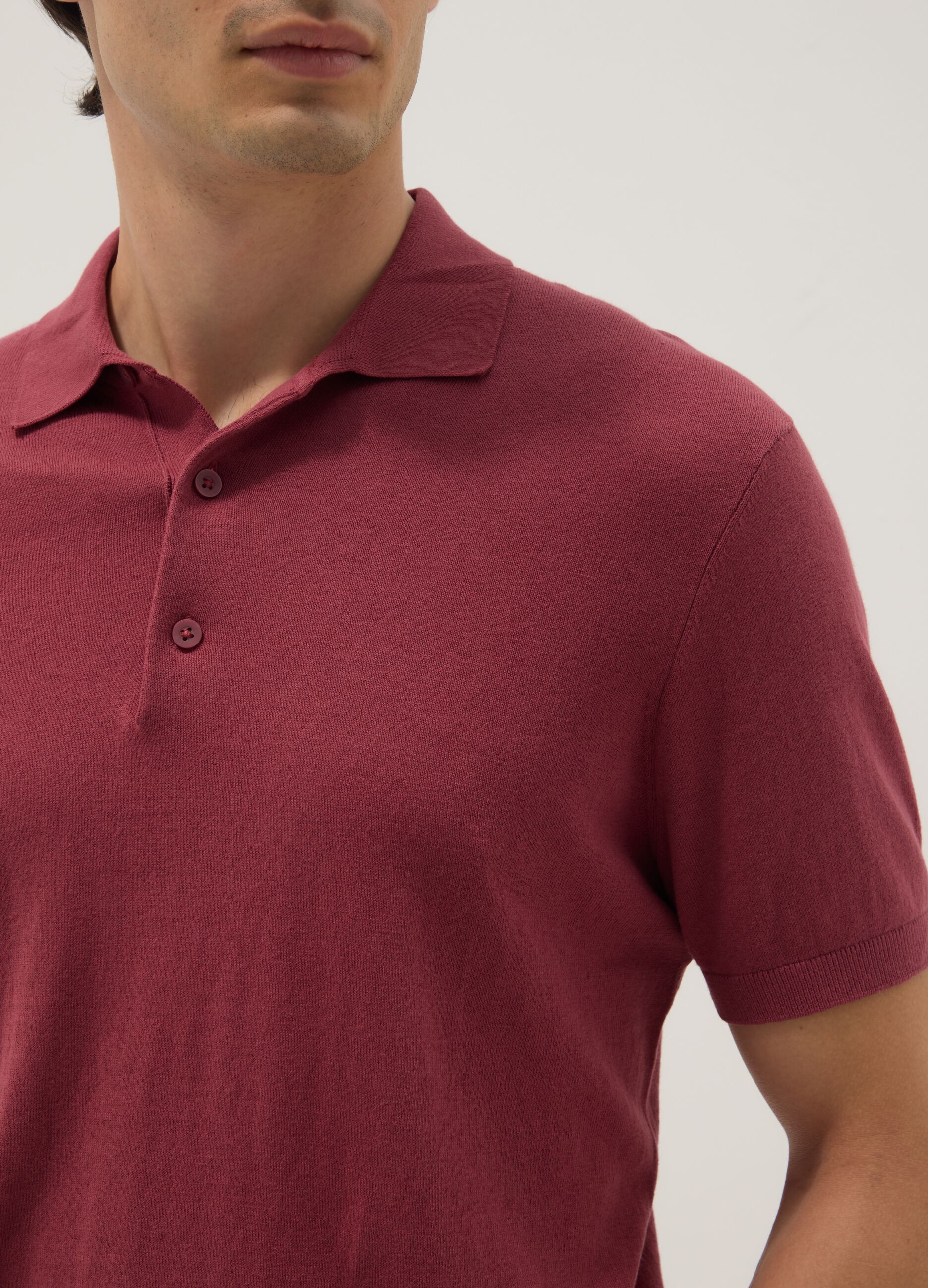 Red pure cotton polo regular fit
